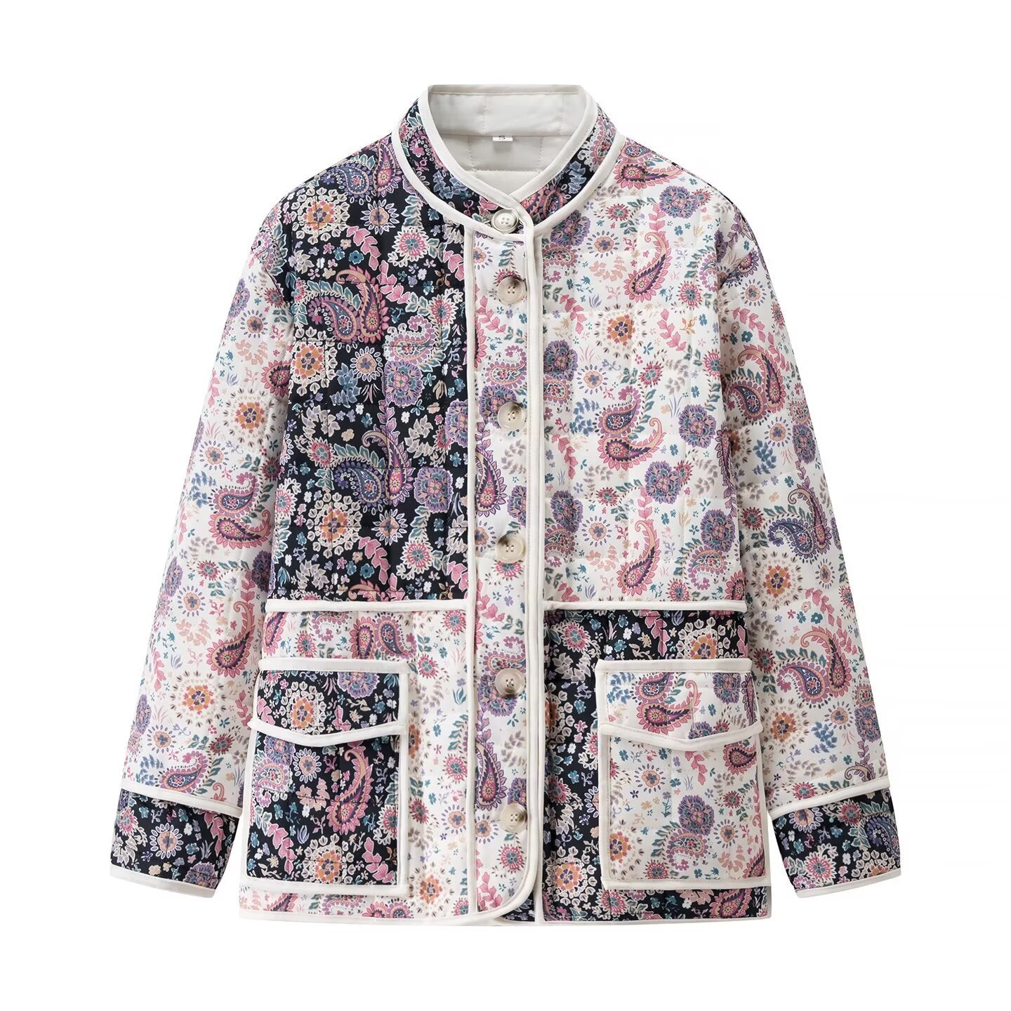 Women's Quilted Jacket Paisley Floral Patchwork BYMANYC ® New York CONTEMPORARY VIBRANT BOHO OUTERWEAR - New Collection