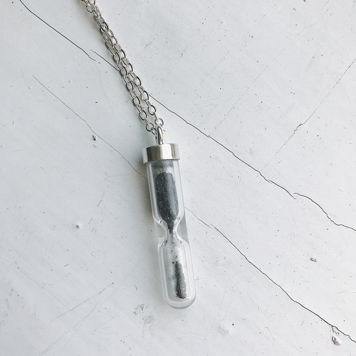 Space Time Hourglass Necklace With Meteorite Dust