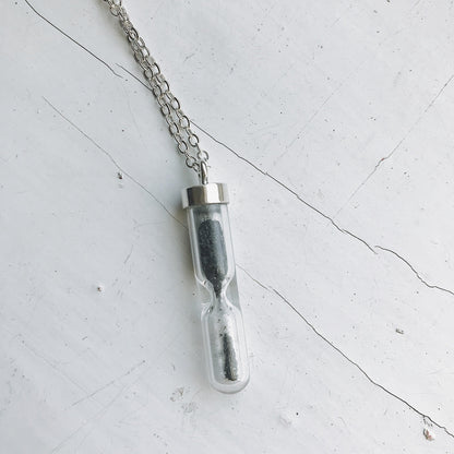 Space Time Hourglass Necklace With Meteorite Dust