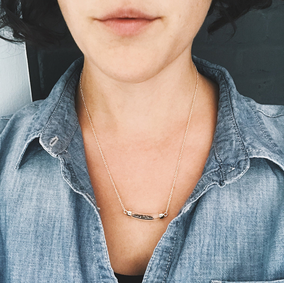 Stardust Vial Specimen Necklace With Meteorite