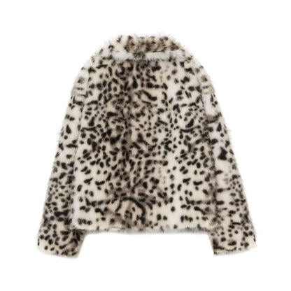 Women's Snow Leopard Faux Fur Short Jacket BYMANYC ® New York CONTEMPORARY VIBRANT MODERN FASHION - New Collection