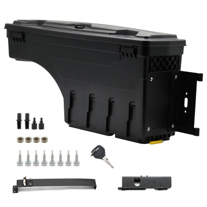 Right Passenger Side Truck Bed Storage Box Fit for 1994-2002 Dodge Ram & 1980-1996 Ford F-Series & 1988-1998 Chevy GMC C/K, Key Lockable Lid Waterproof Truck Bed Toolboxes Black
