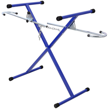 Folding Bumper Stand Lightweight Panel Stand with 200 Pounds Capacity Blue Steel 22.5x22x48 Inches
