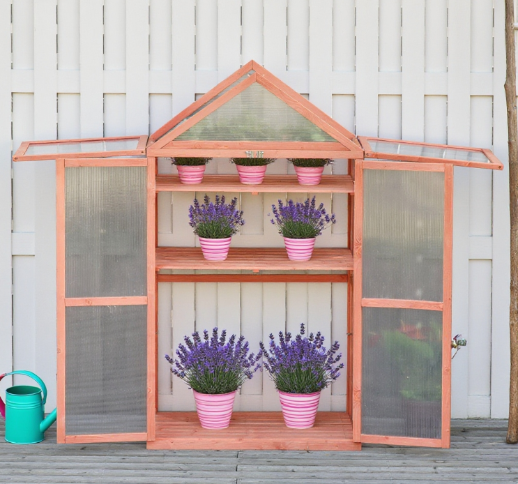 Garden Wood Cold Frame Greenhouse Flower Planter