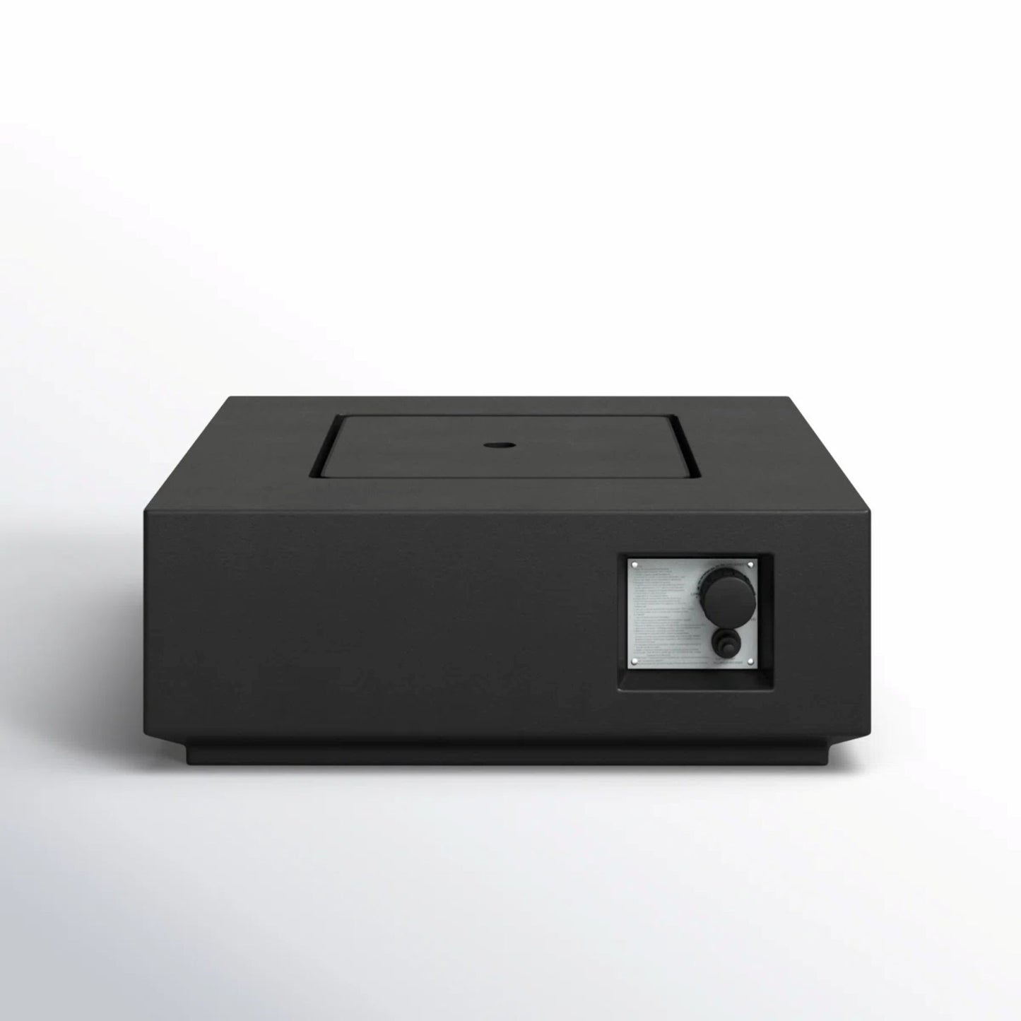 Modern Fiber Reinforced Concrete Propane/Natural Gas Fire Pit Table with Lava Rocks, Charcoal Finish, 30-Inch