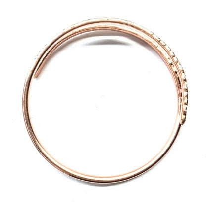 8 Gauge Handmade Hammer Textured Sculpted Full Overlap Copper Bangle