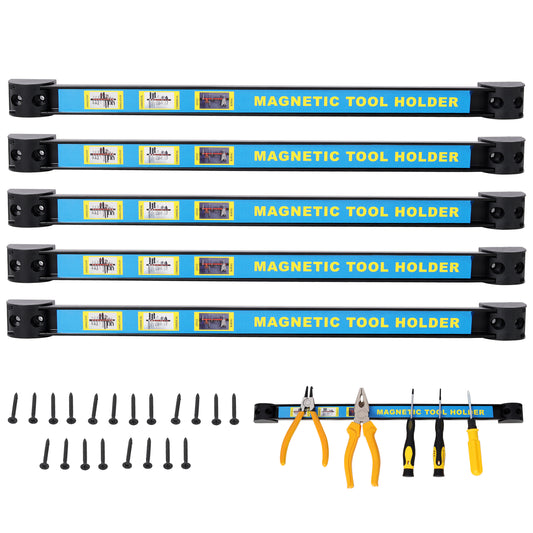 5PACK 16inch Heavy Duty Magnet Tool Bar,Magnetic Tool Holder,Magnetic Tool Holder Strip,for Workshop Garage,Mounting Screws Included