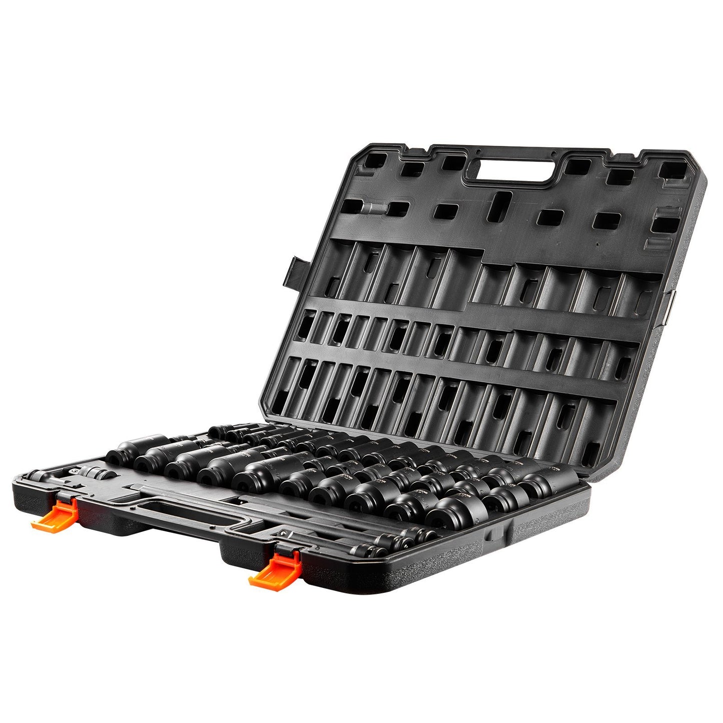 Impact Sockets Set 43pcs 6-Point 1/2in Drive Bit Ratchet Tool Kit Case