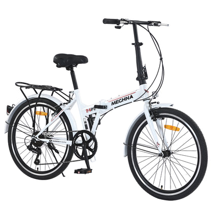 24' Folding City Bike Steel Frame 7 Speed Folding Bike