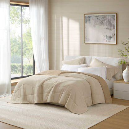 1-Piece Full/Queen Reversible Tencel Comforter Blanket,Linen