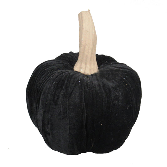 9.5' Black Velvet Pumpkin Large, for Holiday Halloween Decor