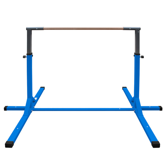 Gymnastics Bar for Kids, Adjustable Height Gym Bar, Junior Training Kip Bar for Home, Built for kids 3+ Years Blue
