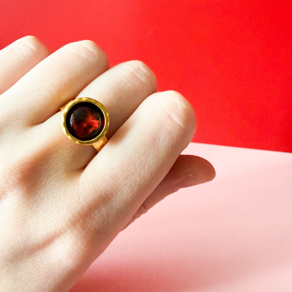 CLEARANCE Hammered Adjustable Galaxy Space Ring