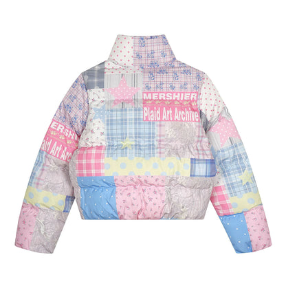 Women's Puffer Jacket Pastel Patchwork BYMANYC ® New York CONTEMPORARY VIBRANT MODERN OUTERWEAR - New Collection