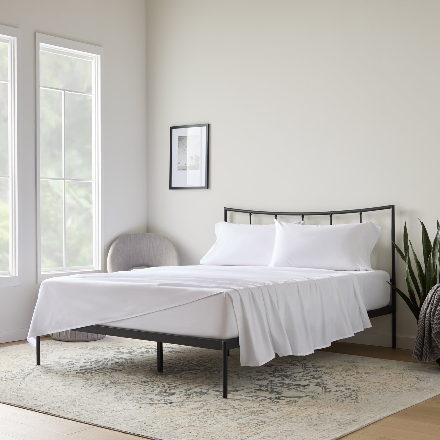 Weekender 200 TC Cotton Sheet Set, Queen, White