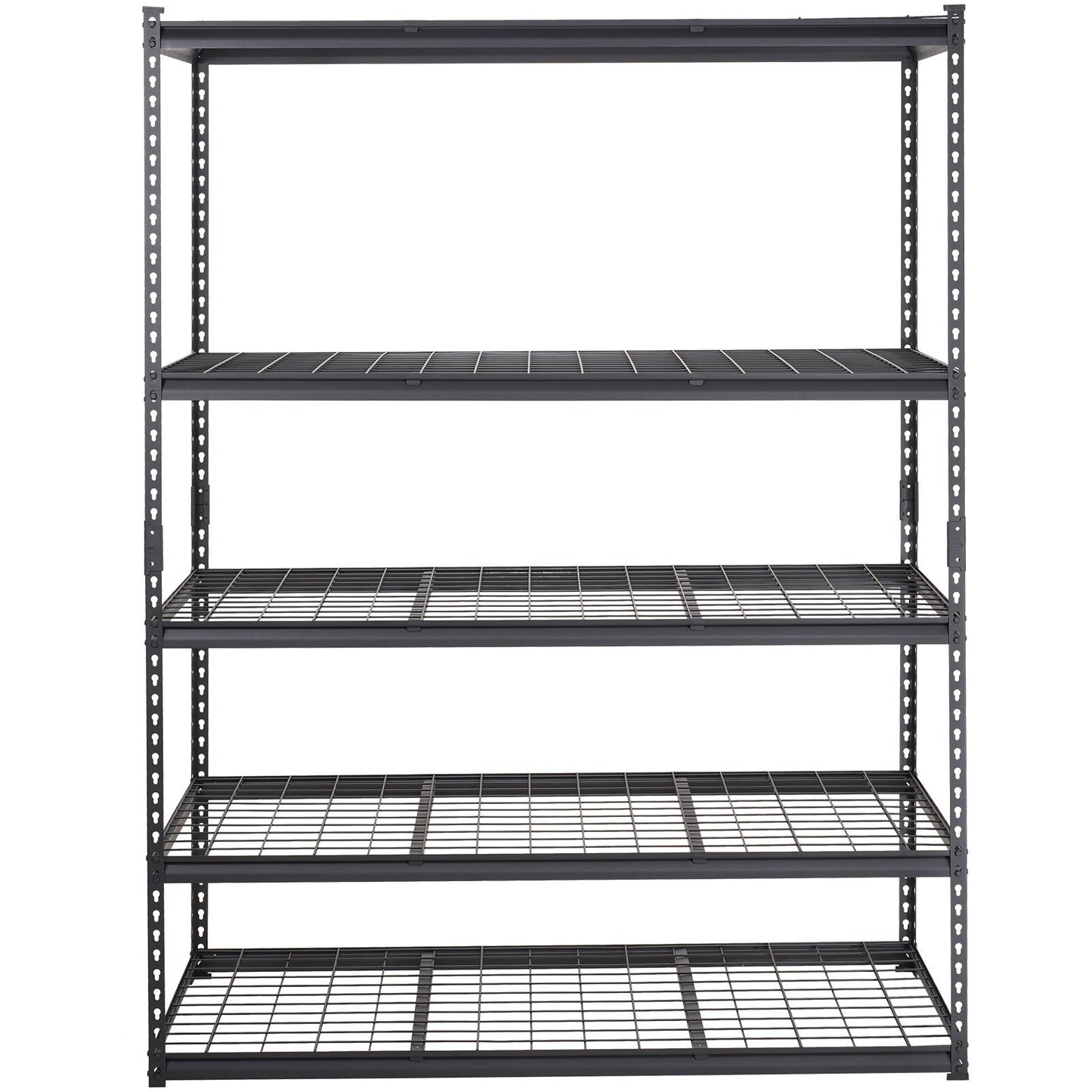 Storage Shelving Unit, 5-Tier Adjustable, 2000 lbs Capacity, Heavy Duty Garage Shelves Metal Organizer Wire Rack, Black, 60' L x 24' W x 78' H for Kitchen Pantry Basement Bathroom Laundry Closet