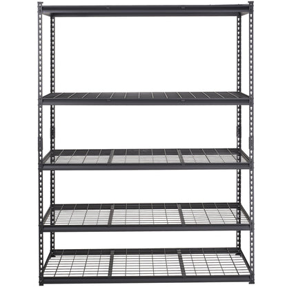 Storage Shelving Unit, 5-Tier Adjustable, 2000 lbs Capacity, Heavy Duty Garage Shelves Metal Organizer Wire Rack, Black, 60' L x 24' W x 78' H for Kitchen Pantry Basement Bathroom Laundry Closet