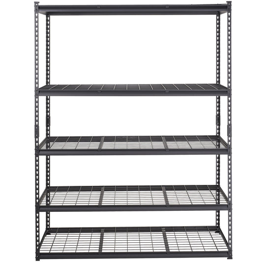 Storage Shelving Unit, 5-Tier Adjustable, 2000 lbs Capacity, Heavy Duty Garage Shelves Metal Organizer Wire Rack, Black, 60' L x 24' W x 78' H for Kitchen Pantry Basement Bathroom Laundry Closet