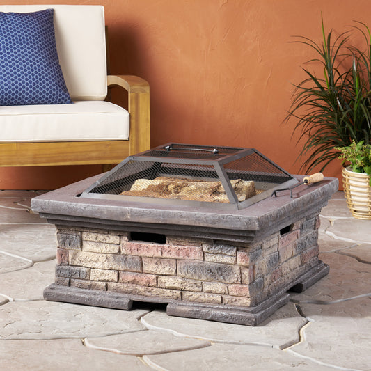 MGO 29”  SQUARE WOOD BURNING FIRE PIT