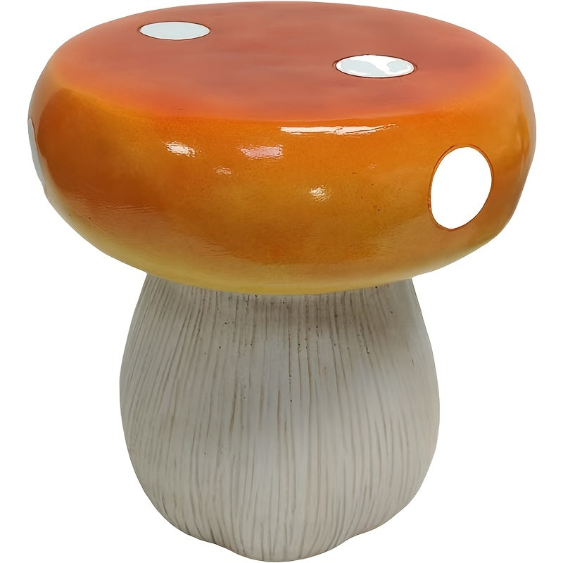 Mushroom Model Statue Stool, Outdoor Garden Resin Stool, 13.8-inch Oversized Forest Base Mushroom Model Stool, Courtyard Lawn Courtyard Summer Decoration Indoor Stool, Multi-purpose And Innovative Gar