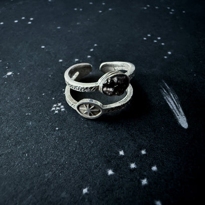 Supernova Starburst Ring With Authentic Meteorite