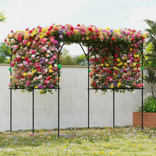 Garden Arch Trellis Metal Plant Trellis Support with Climbing Net