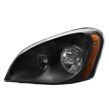 Black Headlights Compatible With 2008-2016 Freightliner Cascadia With Halogen Bulbs driver side