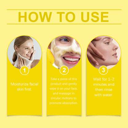 OUHOE  Turmeric Cleansing Pad Gently Cleanses Facial Skin, Brightening And Moisturizing Refreshing Skin Care Cleansing Pad