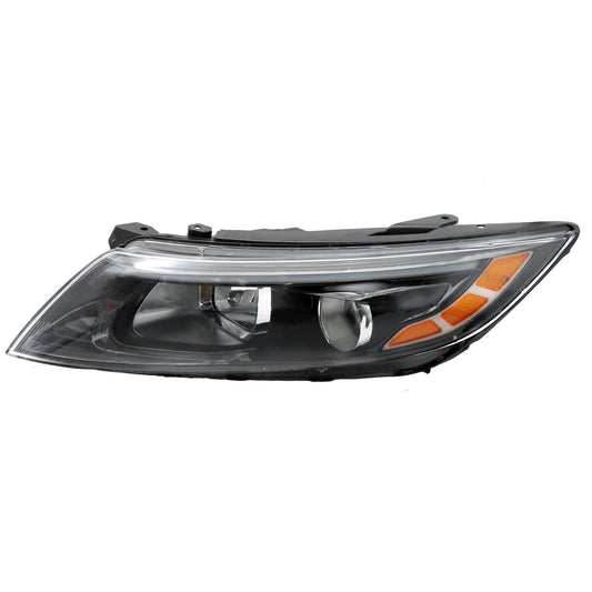 Halogen Headlight Assembly Fit For 2014-2015 Kia Optima, Black Housing Clear Lens, Bulbs included,Left Driver Side