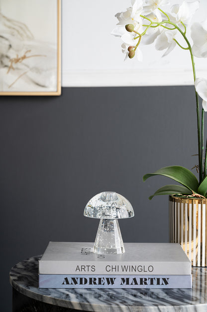 3.9x3.9x4.7' Mushroom Shaped Glass Taper Candle Holder 6EA/CTN