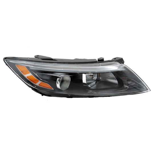 Halogen Headlight Assembly Fit For 2014-2015 Kia Optima, Black Housing Clear Lens, Bulbs included,Right Passenger Side