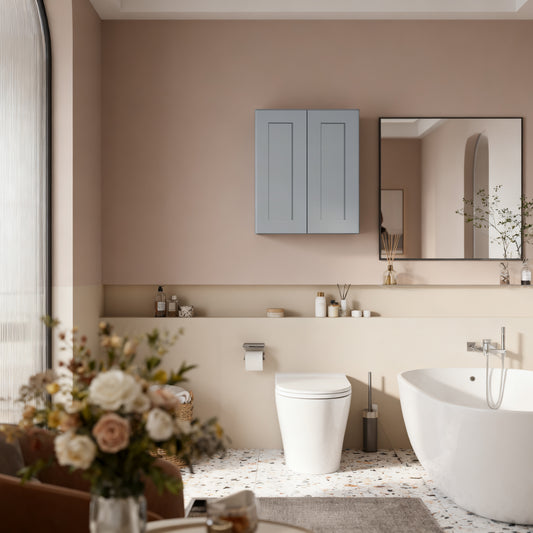 Dark Gray Solid Wood Double Doors Wall Cabinet 2 Doors and 2 Shelves for Kitchen Storage, Bathroom Storage, Laundry,Adjustable Shelves Ready to Assemble(24'W×12'D×36'H)