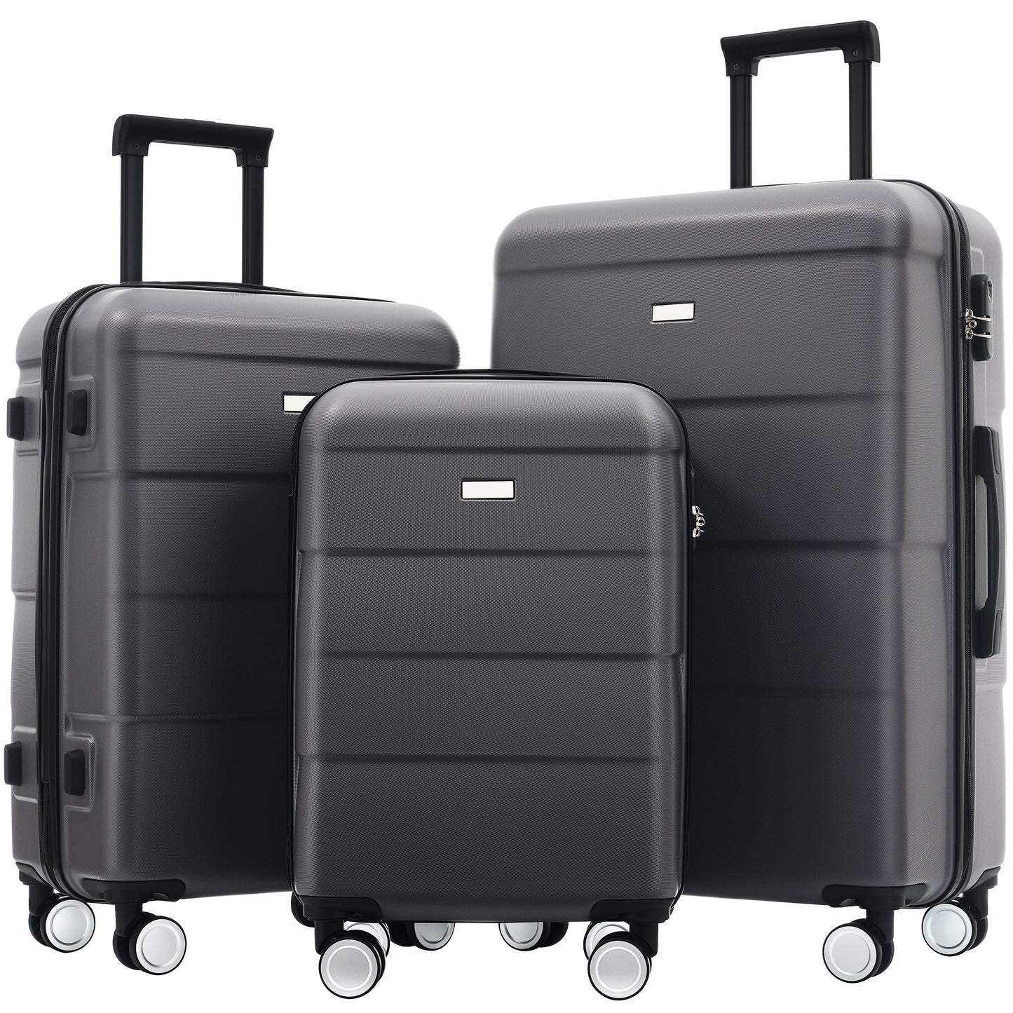 Hardshell Luggage Sets 3 Piece Double Spinner Wheels Suitcase with Handle Password Lock, Lightweight 20'+24'+28' Luggages