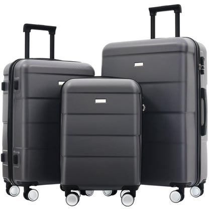 Hardshell Luggage Sets 3 Piece Double Spinner Wheels Suitcase with Handle Password Lock, Lightweight 20'+24'+28' Luggages