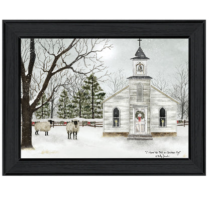 Trendy Decor 4U 'I Heard the Bells on Christmas' Framed Wall Art, Modern Home Decor Framed Print for Living Room, Bedroom & Farmhouse Wall Decoration by Billy Jacobs