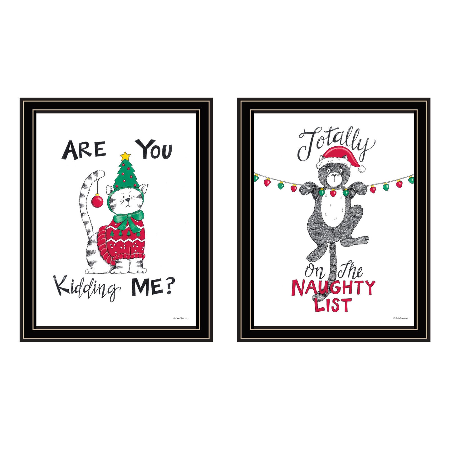 Trendy Decor 4U 2- Piece Vignette Are You Kidding ME? Black Framed Wall Art for Living Room, Bedroom Wall Art Print for Home Decor by Deb Strain