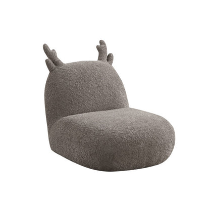 Chenille Upholstered Deer-Shaped Kids Chair, Brown
