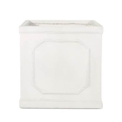 17.75 x 18.50 Antique White MGO Planter