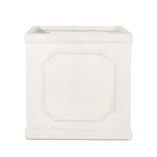 17.75 x 18.50 Antique White MGO Planter