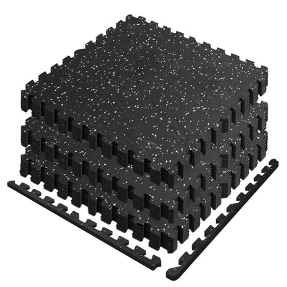 Black & White 24 in. W x 24 in. L x 0.55 in. Thick EVA Foam Interlocking Exercise Gym Floor Tiles 12-Tile 48 sq. ft.