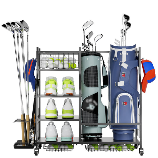 Golf Bag Storage Garage Organizer,Golf Club Bag Storage Rack for Garage, Extra Storage Rack for Golf Clubs,Golf Bag Organizer Fit for Garage,Shed,Basement