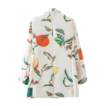 Women's Tropical Botanical Printed Double-Breasted Blazer BYMANYC ® New York CONTEMPORARY VIBRANT MODERN FASHION - New Collection