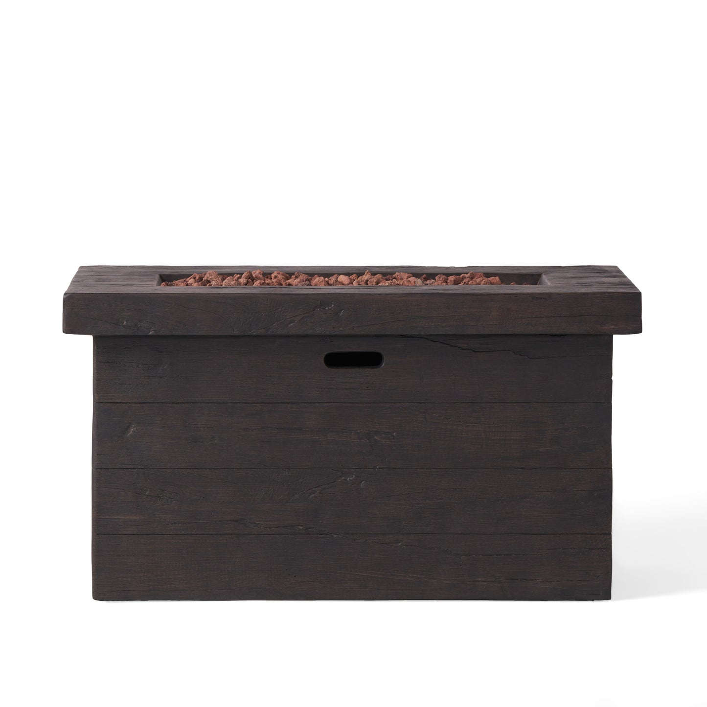 CUSTER Rectangular MGO Fire Pit 50,000 BTU Brown Magnesium Oxide 45 Inch