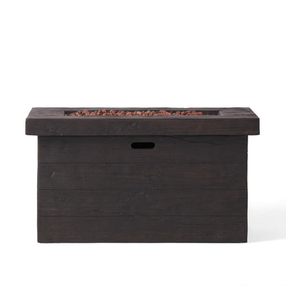 CUSTER Rectangular MGO Fire Pit 50,000 BTU Brown Magnesium Oxide 45 Inch