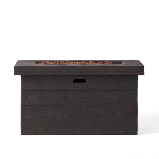 CUSTER Rectangular MGO Fire Pit 50,000 BTU Brown Magnesium Oxide 45 Inch