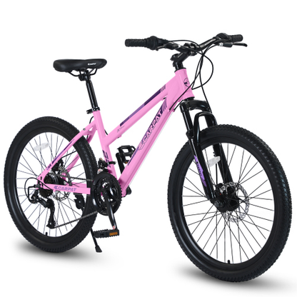 26 inch Mountain Bike for Teenagers Girls Women, Shimano 21 Speeds with Dual Disc Brakes and 100mm Front Suspension