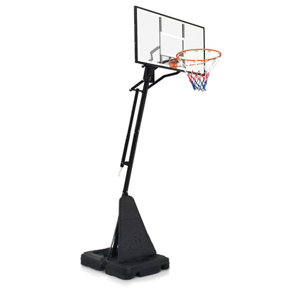 Portable Basketball Hoop for Youth Adults & Professional Match,Adjustable Height 8.04 ft to 10.01 ft,44 inch Backboard with Rebound System, Indoor/Outdoor Basketball Goal with Rebound Board and Wheels
