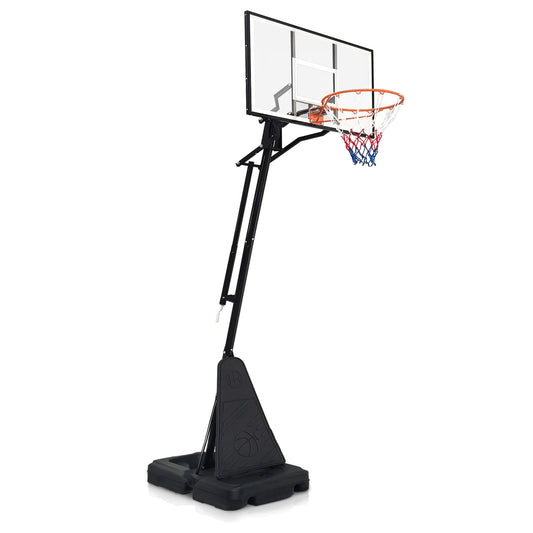 Portable Basketball Hoop for Youth Adults & Professional Match,Adjustable Height 8.04 ft to 10.01 ft,44 inch Backboard with Rebound System, Indoor/Outdoor Basketball Goal with Rebound Board and Wheels
