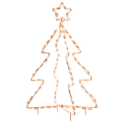 Outsunny 30' Outdoor LED Christmas Tree Rope Lights, LED Outdoor Christmas Decoration with Ground Stakes, Warm White