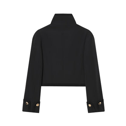 Women's Jacket Black High Collar Cropped BYMANYC ® New York SOHO GOLD BUTTON CROPPED BLAZER - New Collection